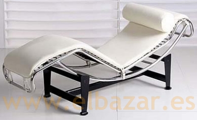 Chaise longue estilo Le Corbusier piel